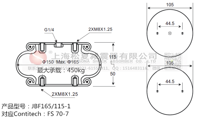 JBF165/115-1橡膠<a href='http://www.webabroad.cn/' target='_blank'><u>空氣彈簧</u></a>