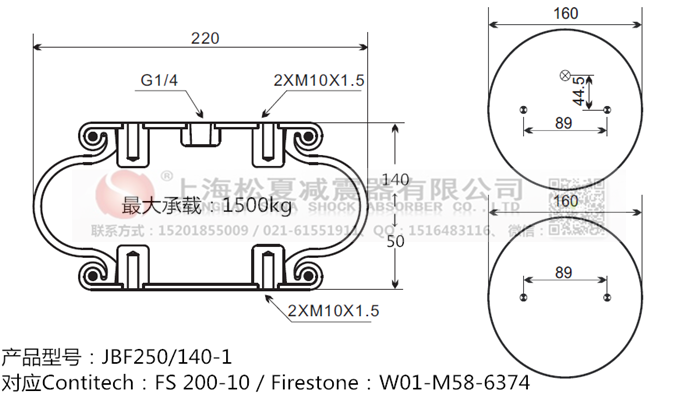 JBF250/140-1橡膠<a href='http://www.webabroad.cn/' target='_blank'><u>空氣彈簧</u></a>