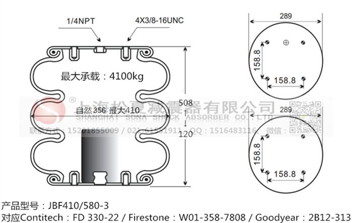 JBF410/580-3橡膠<a href='http://www.webabroad.cn/' target='_blank'><u>空氣彈簧</u></a>